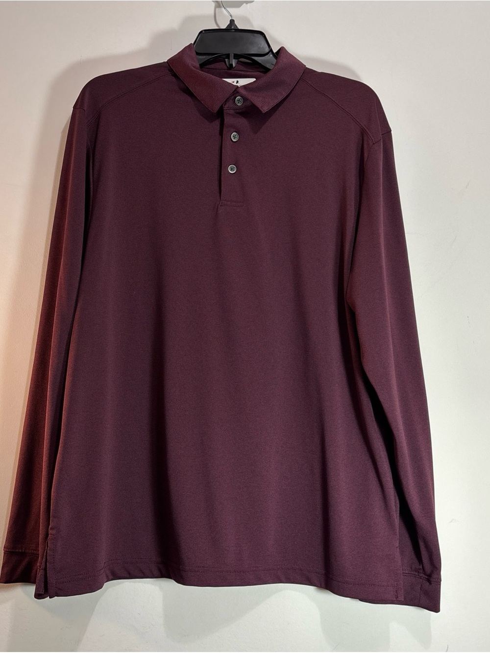 Grand slam Long-Sleeve Polo Shirt - Deep Burgundy. 1336